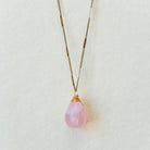 Zara Drop Necklace Necklaces Bella Vita Jewelry Rose Quartz Antique Gold Plated 