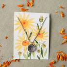 In the Garden - Sunflower Necklace Charm + Pendant Necklaces Bella Vita Jewelry Pewter Pendant/Silver Plated Chain  