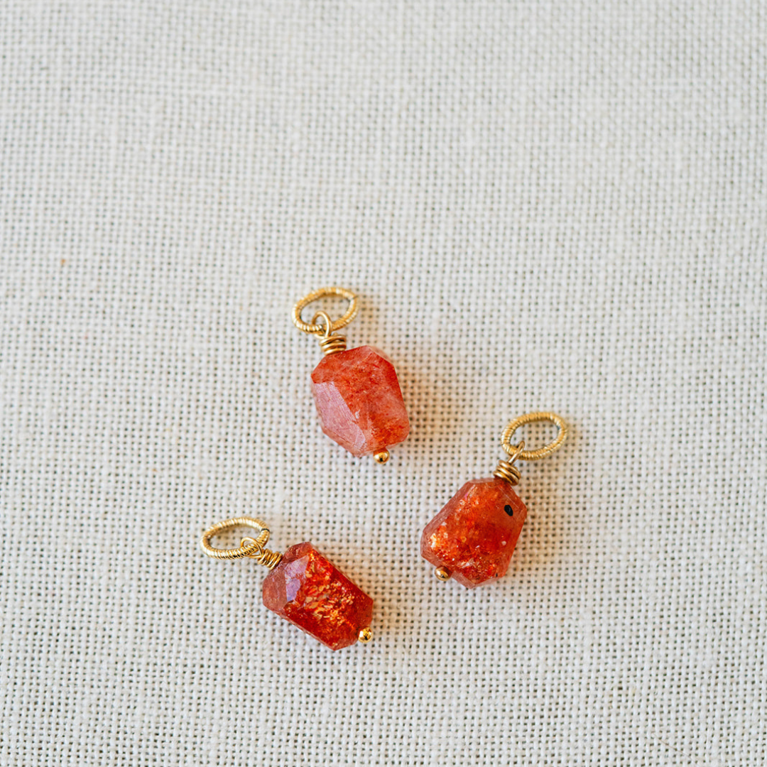 Natural Sunstone Nugget Charms Bella Vita Jewelry   