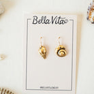 Yacht Rock Simple Shell Earrings Dangle Earrings Bella Vita Jewelry Gold Plated