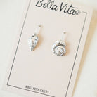 Yacht Rock Simple Shell Earrings Dangle Earrings Bella Vita Jewelry Antique Pewter