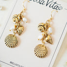 Yacht Rock Shell Earrings Dangle Earrings Bella Vita Jewelry Gold Plated