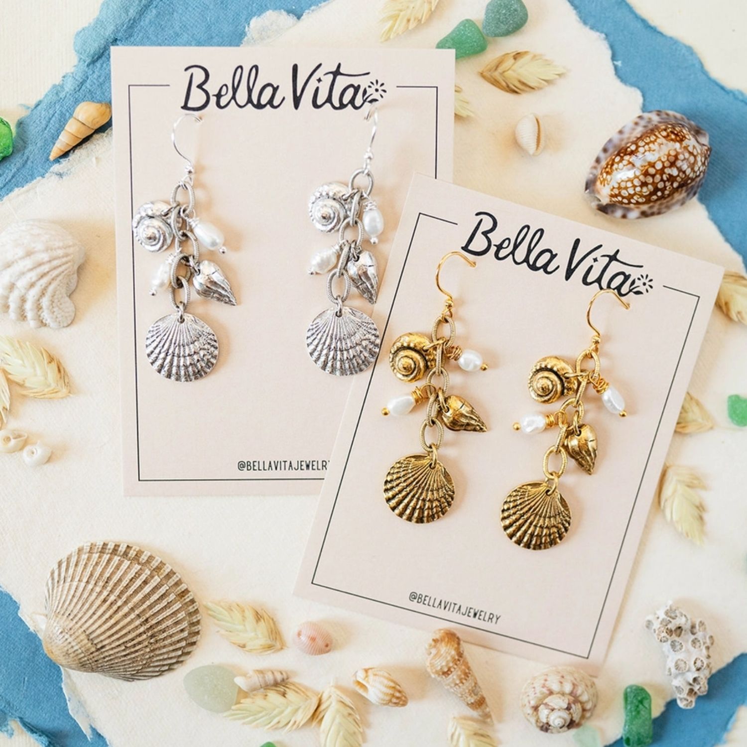 Yacht Rock Shell Earrings Dangle Earrings Bella Vita Jewelry