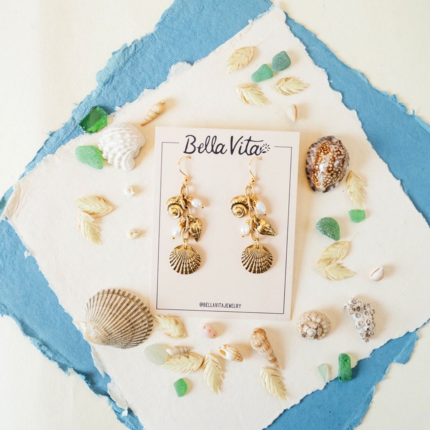 Yacht Rock Shell Earrings Dangle Earrings Bella Vita Jewelry