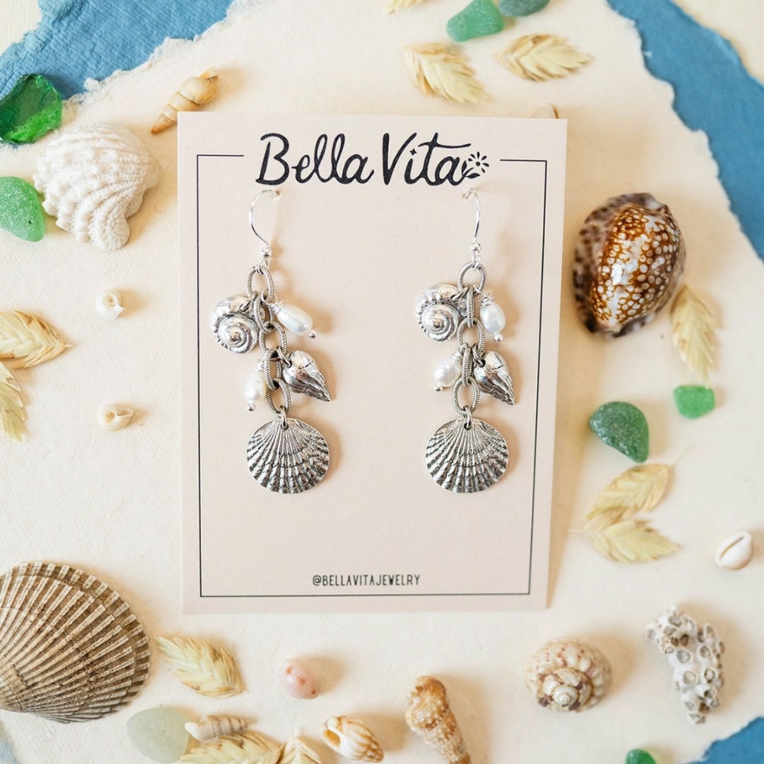 Yacht Rock Shell Earrings Dangle Earrings Bella Vita Jewelry