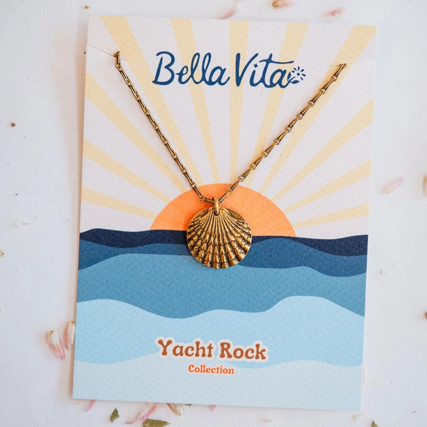 Yacht Rock Scallop Shell Necklace Charm + Pendant Necklaces Bella Vita Jewelry