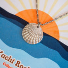 Yacht Rock Scallop Shell Necklace Charm + Pendant Necklaces Bella Vita Jewelry Pewter Charm/Silver Plated Chain