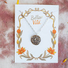 Art Nouveau Double Flower | Bronze Antique Button Necklace Bella Vita Jewelry