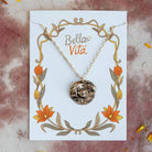 Art Nouveau Woman | Bronze Antique Button Necklace Bella Vita Jewelry