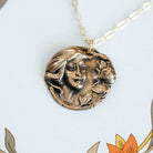 Art Nouveau Woman | Bronze Antique Button Necklace Bella Vita Jewelry