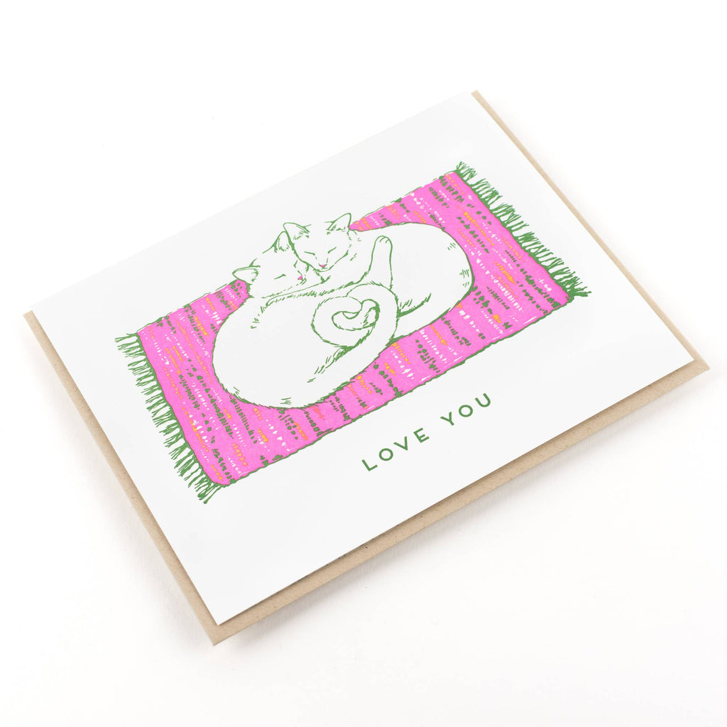 Love You Cats Greeting Card  Porchlight Press Letterpress   