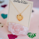 Vintage-Inspired Heart Locket Necklace Locket Necklaces Bella Vita Jewelry Gold Plated