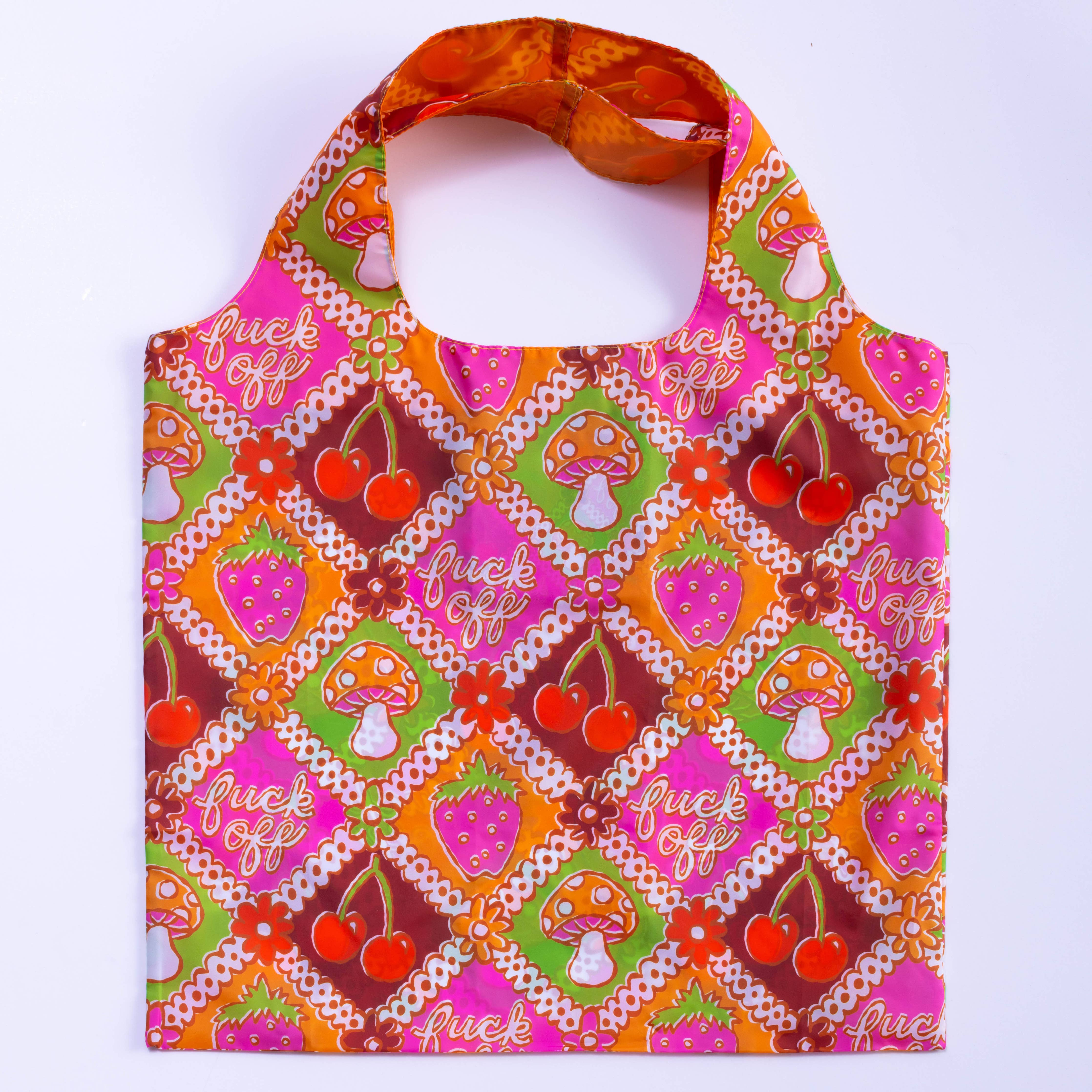 F* Off Retro Art Sack - Eco-Friendly Reusable Tote Bag Bags + Totes Yellow Owl Workshop   