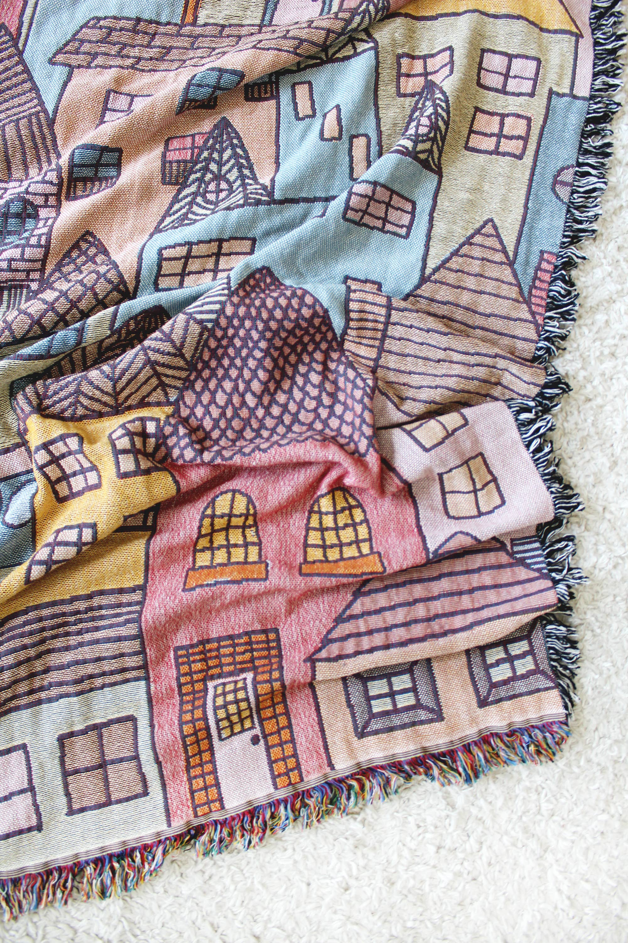 Hillside Village Tapestry Blanket  Calhoun & Co.   