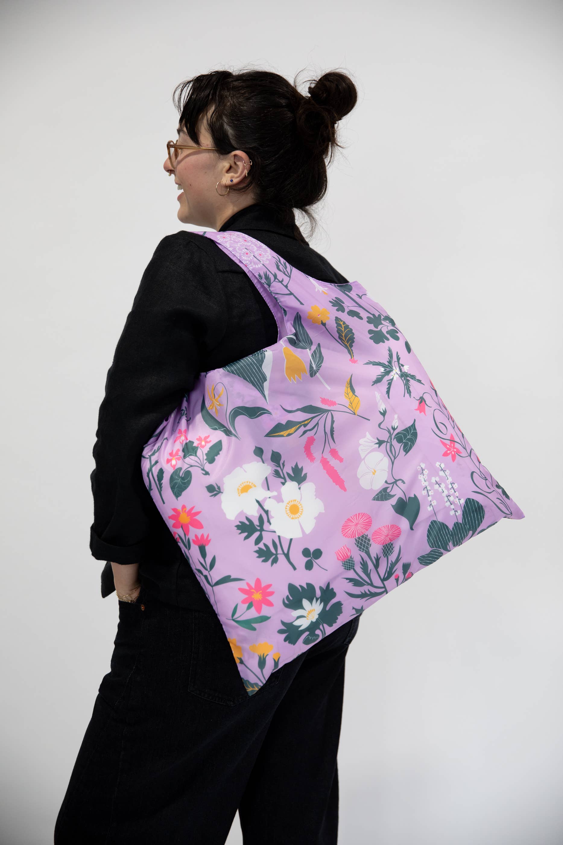 Floral Art Sack® by Banquet Workshop - Reusable Tote Bag Yellow Owl Workshop