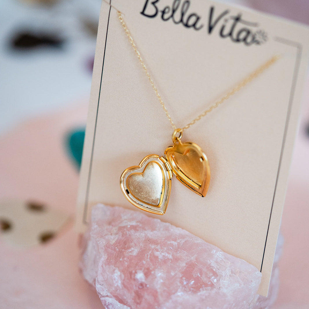 Vintage-Inspired Heart Locket Necklace Locket Necklaces Bella Vita Jewelry