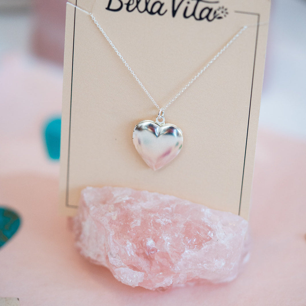 Vintage-Inspired Heart Locket Necklace Locket Necklaces Bella Vita Jewelry