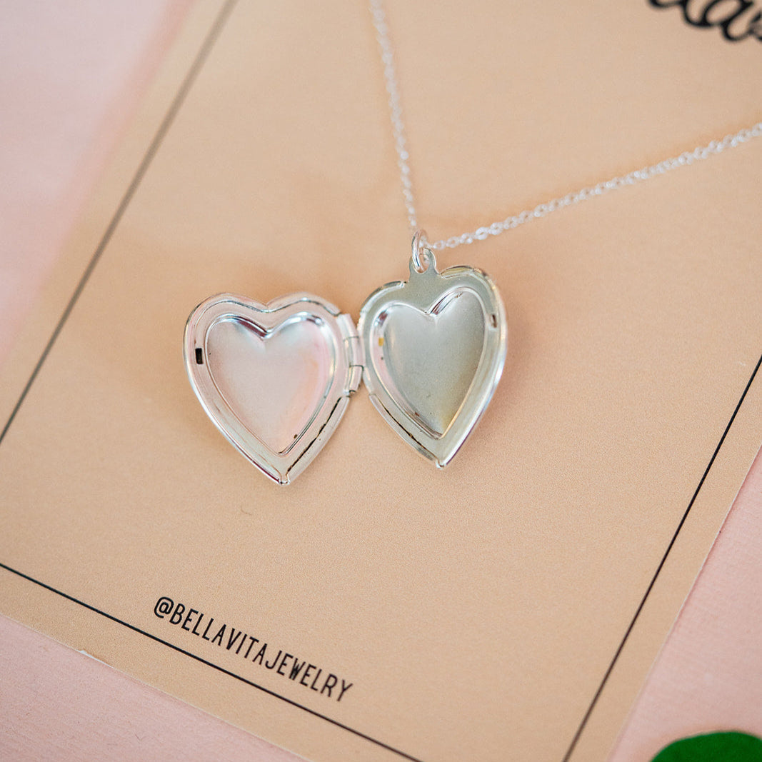 Vintage-Inspired Heart Locket Necklace Locket Necklaces Bella Vita Jewelry