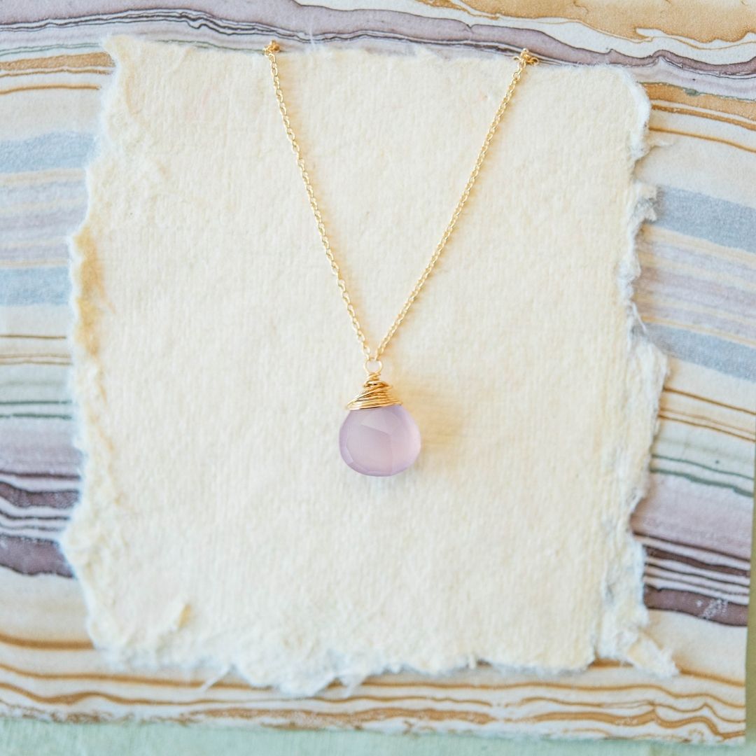 Rose Quartz Necklace Charm + Pendant Necklaces Bella Vita Jewelry   