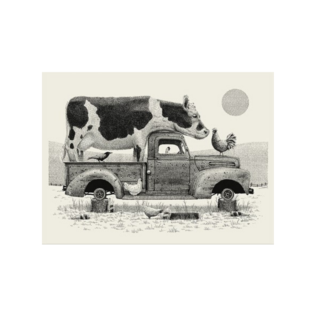 PRINT | Cow in Truck Wall Art Methane Studios   
