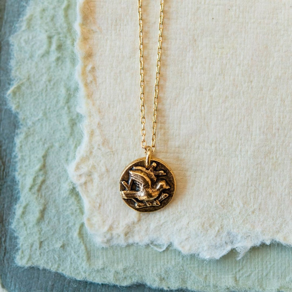 Tiny Token Sparrow Necklace Charm + Pendant Necklaces Bella Vita Jewelry   