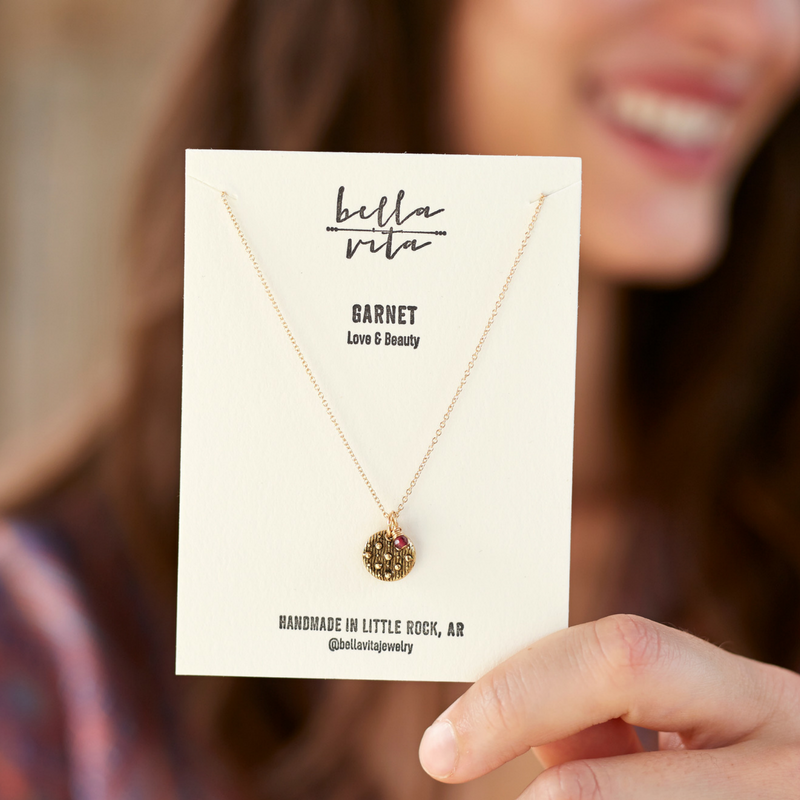 Birthstone Button Necklace Charm + Pendant Necklaces Bella Vita Jewelry   
