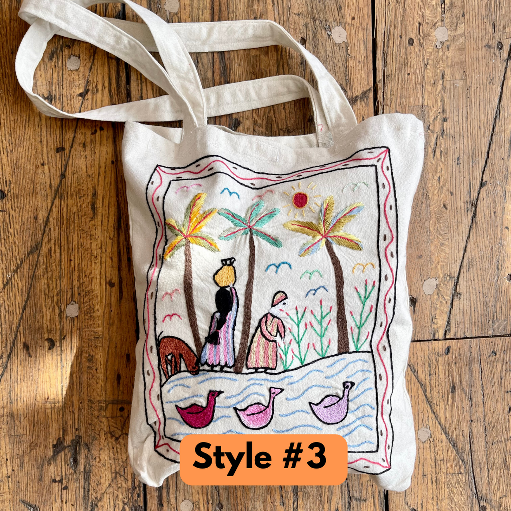Embroidered Tote Bag Bags + Totes Gebraa Egyptian Craft Style #3  