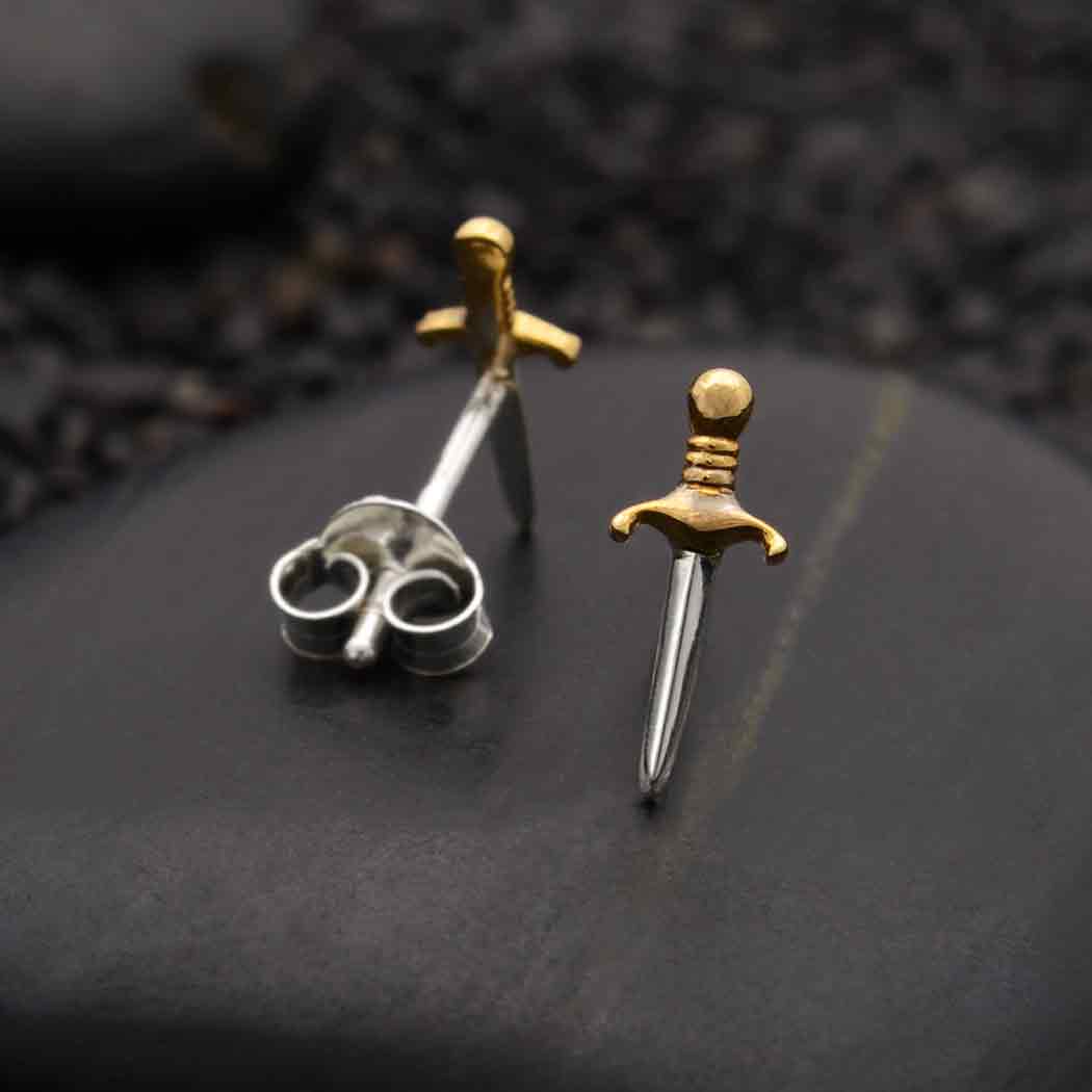 Dagger Studs Stud + Post Earrings Nina Designs   