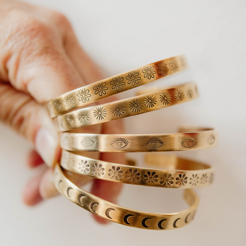 Hand Stamped Sunshine Cuff Cuffs Bella Vita Jewelry   