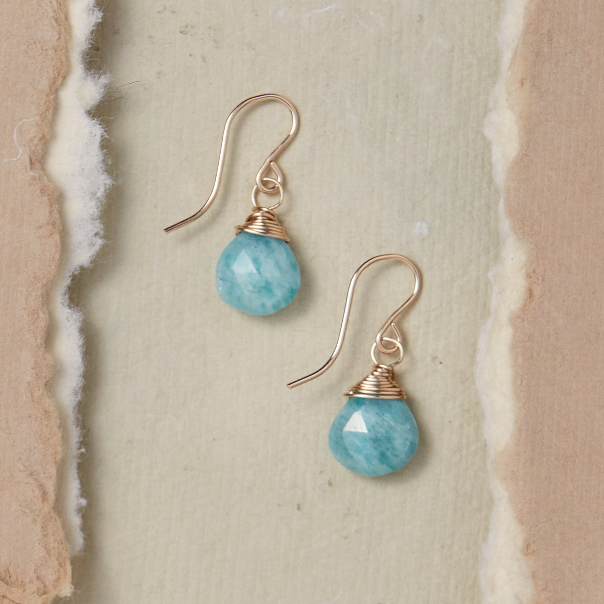 Amazonite Earrings Dangle Earrings Bella Vita Jewelry 14k Gold Fill  