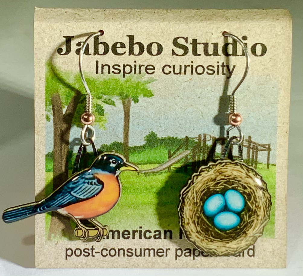 Upcycled Nature Inspired Earrings Dangle Earrings Jabebo Robin & Nest  
