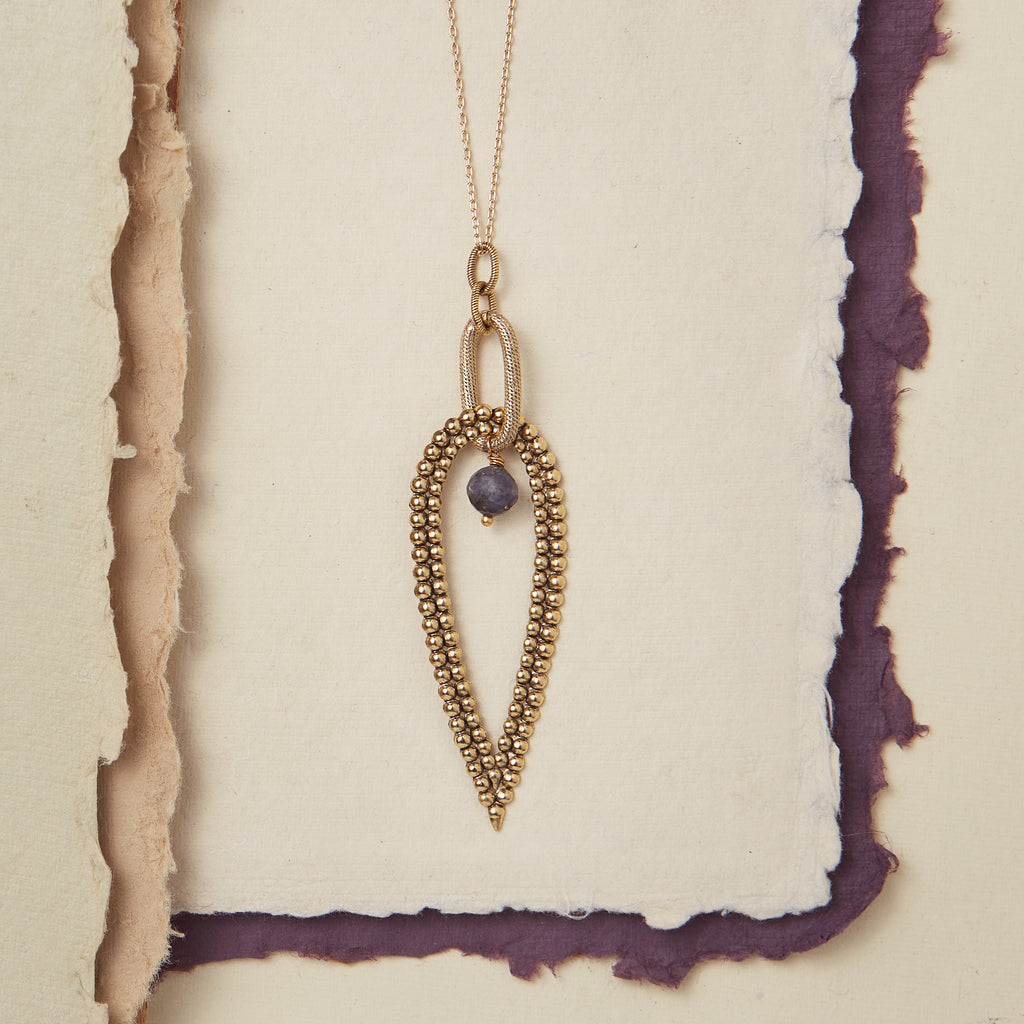 Vera Necklace Charm + Pendant Necklaces Bella Vita Jewelry Iolite Gold Plated  