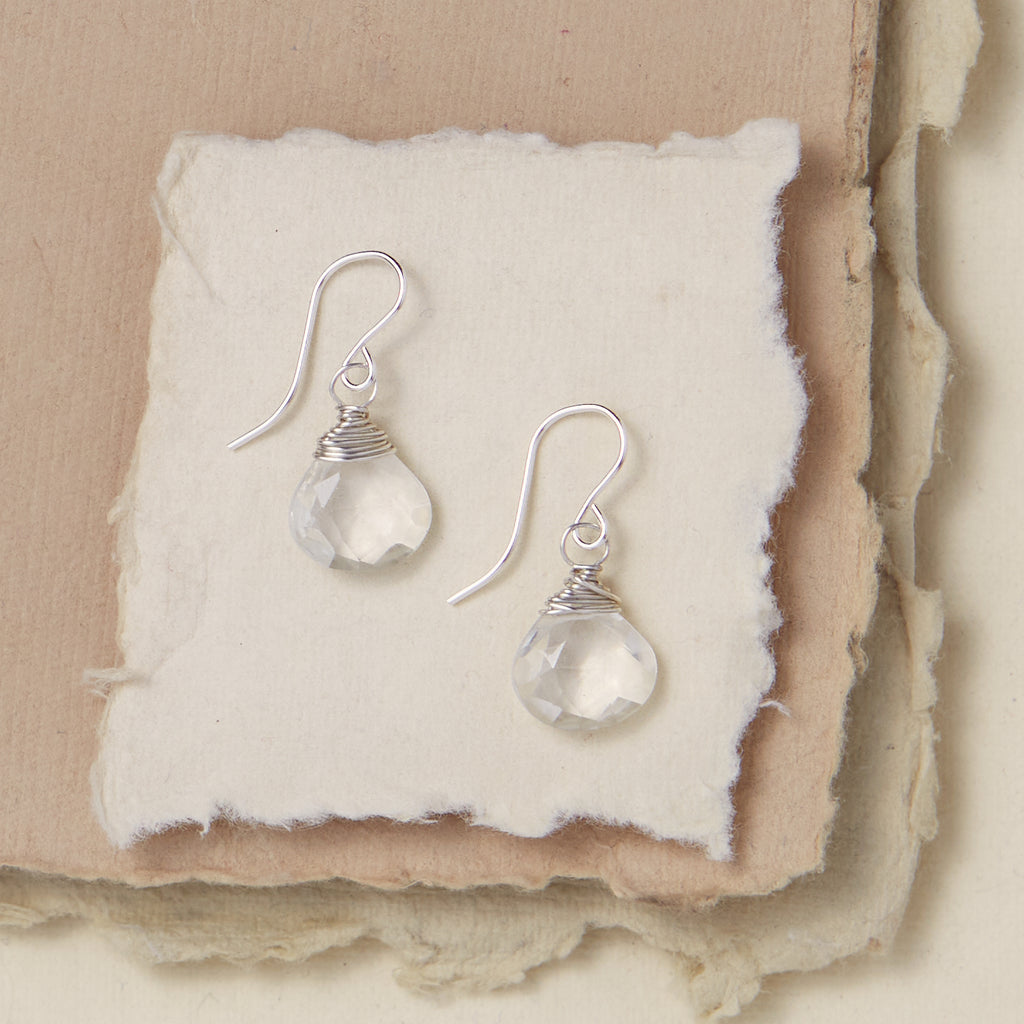 Clear Quartz Earrings Dangle Earrings Bella Vita Jewelry Sterling Silver  