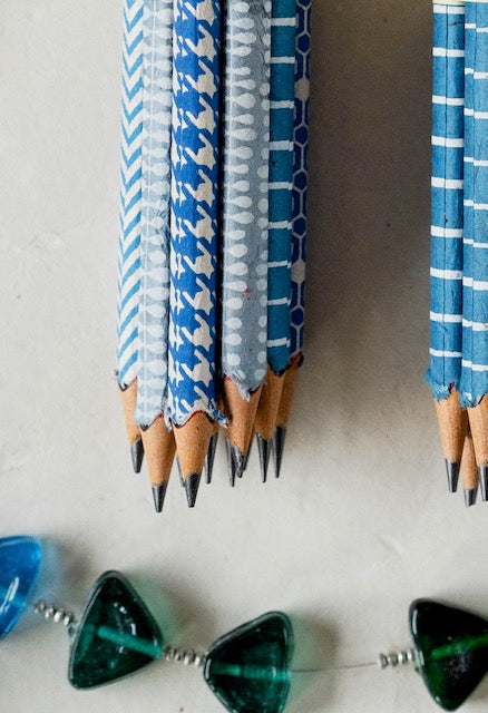 Blue and White Pencil Set Stationery + Pencils Giftsland   