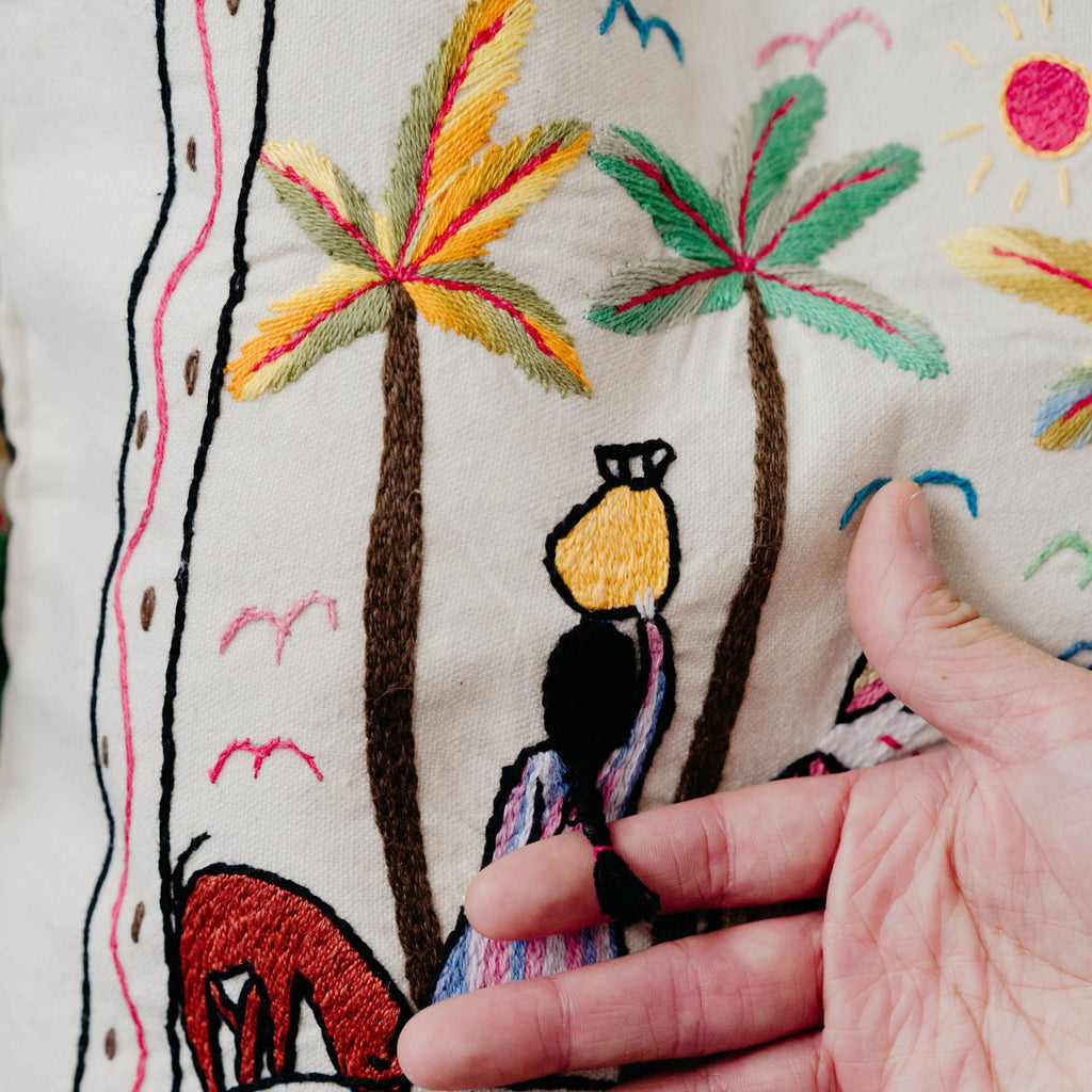 Embroidered Tote Bag Bags + Totes Gebraa Egyptian Craft   