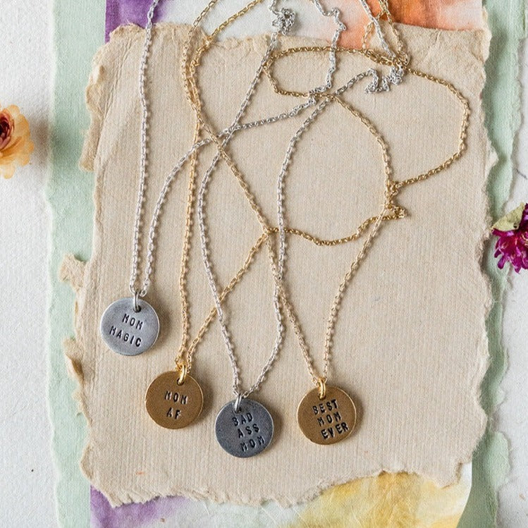 Mom Mantra Necklace Charm + Pendant Necklaces Bella Vita Jewelry   