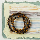 Faceted Gemstone Bracelet Beaded Bangles Bella Vita Jewelry Tigers Eye 7 inches 