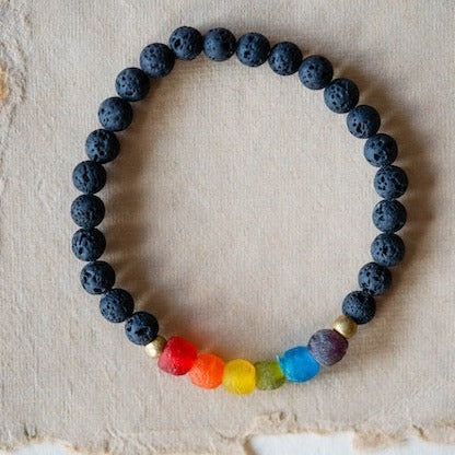 Lava + Rainbow Bracelet Beaded Bangles Bella Vita Jewelry   