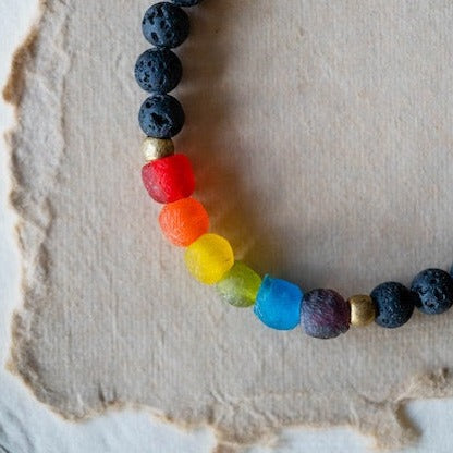 Lava + Rainbow Bracelet Beaded Bangles Bella Vita Jewelry   