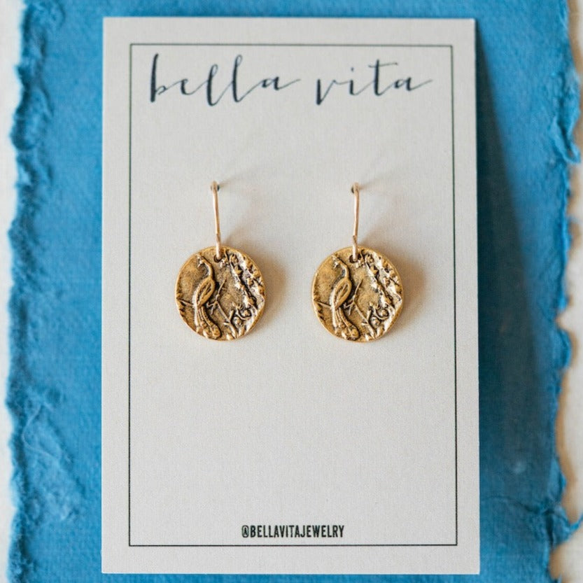 Bitty Buttons Peacock Earring Dangle Earrings Bella Vita Jewelry   