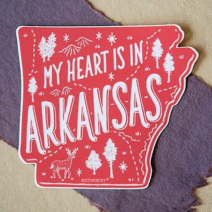 Heart Belongs to Arkansas Sticker Stickers + Crafts Noteworthy Paper and Press   