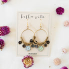 Flower Power Hoop Earring Hoop Earrings Bella Vita Jewelry Midnight  