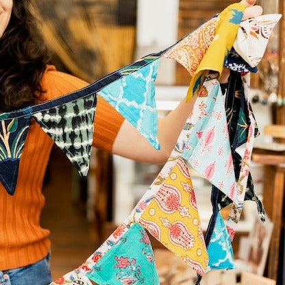 Multicolored Fabric Garland Garlands Moksha   