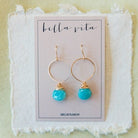 Gemstone "Megan" Hoops Hoop Earrings Bella Vita Jewelry 14K Gold FIll Amazonite