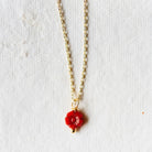 Flower Power Dainty Flower Necklace Charm + Pendant Necklaces Bella Vita Jewelry Gold Plated Orange 