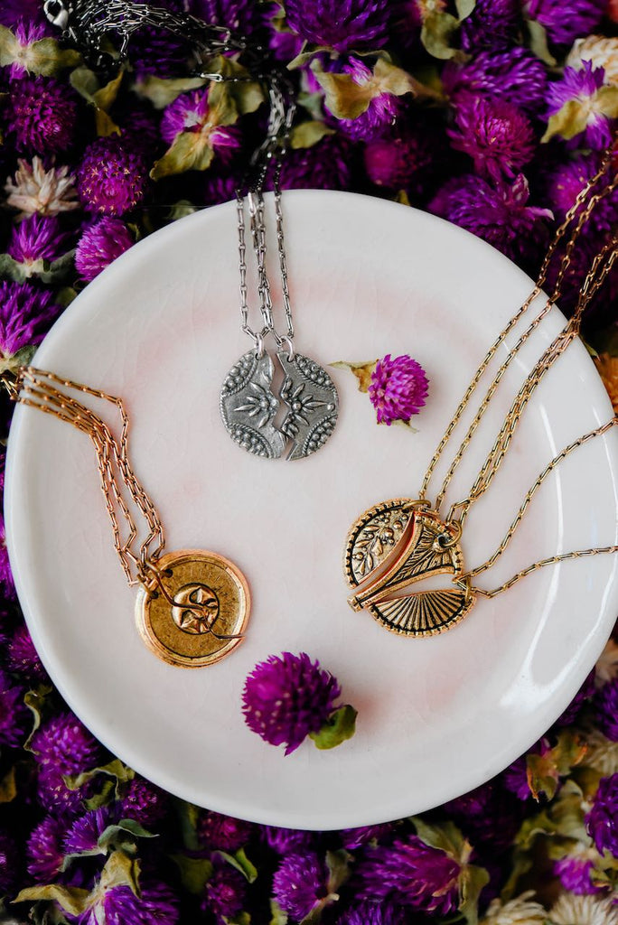 2 Piece Sun Necklace Set Charm + Pendant Necklaces Bella Vita Jewelry   
