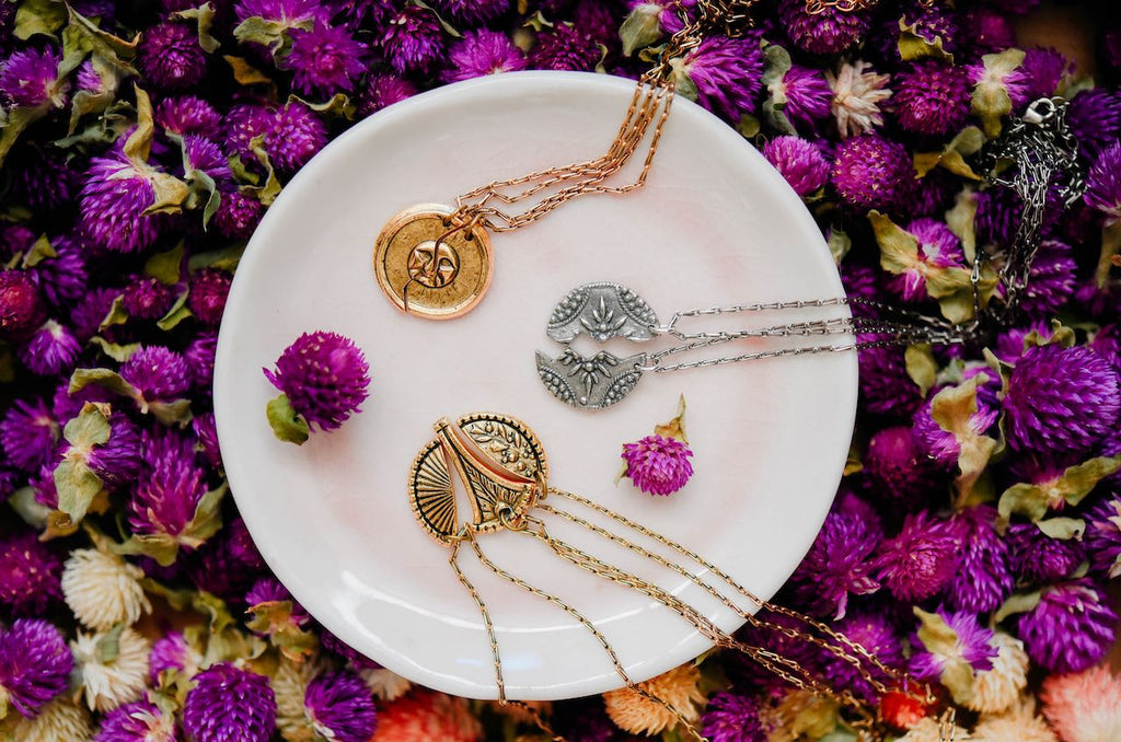3 Piece Floral Necklace Set Charm + Pendant Necklaces Bella Vita Jewelry   