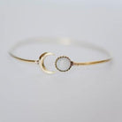 Sun and Moon Bangle Metal Bangles Bella Vita Imports Rainbow Moonstone  