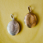 Lockets Charms Bella Vita Jewelry Gold Plated Oval Floral Border 