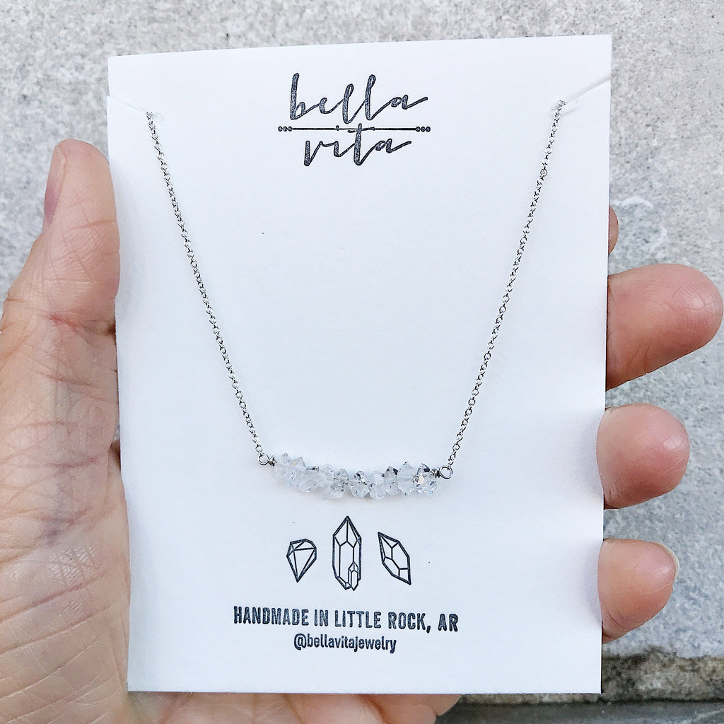 Herkimer Diamond Necklace Charm + Pendant Necklaces Bella Vita Jewelry   